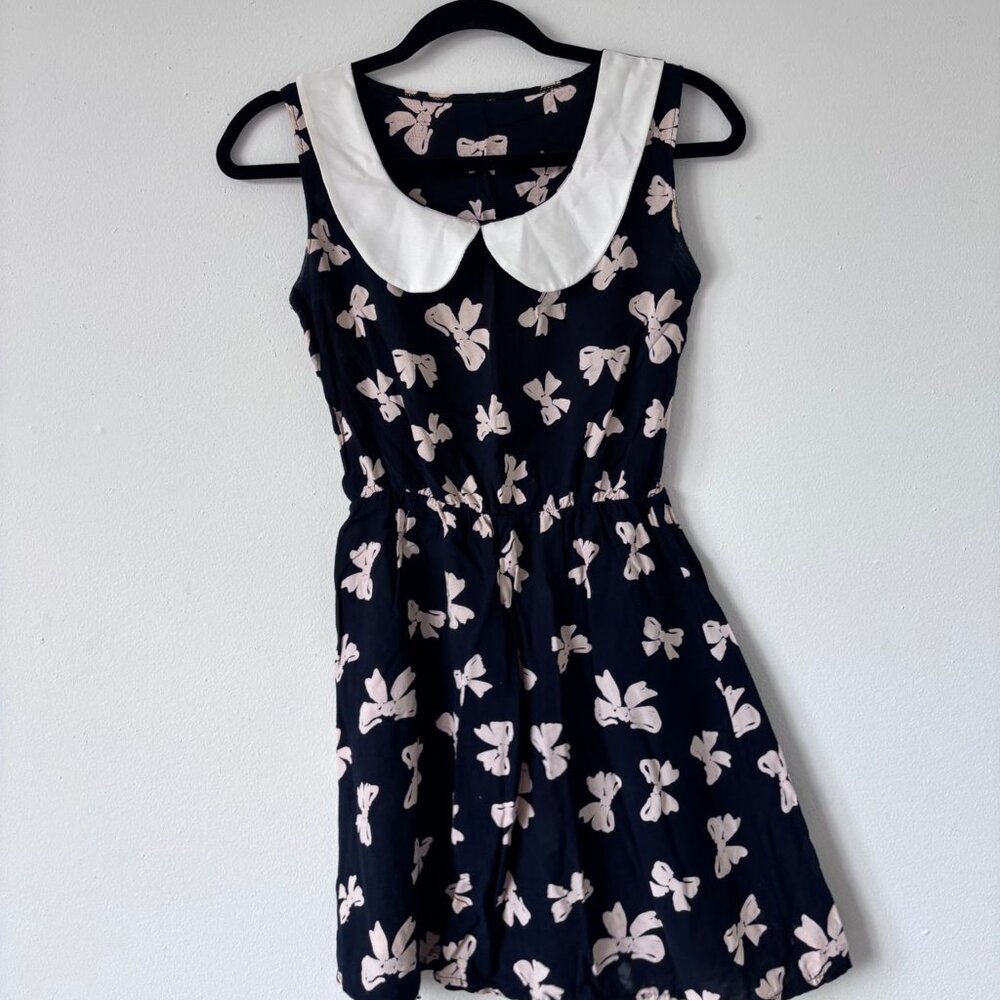 Black Dress with Beige Bowties in XS to S